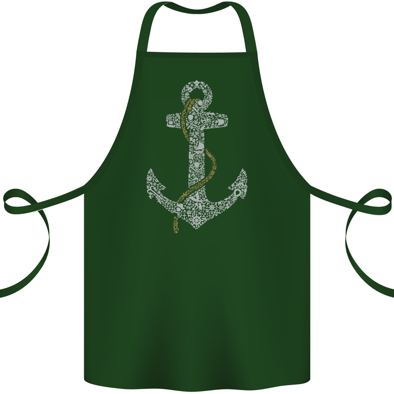 Sailing Anchor Sailor Boat Captain Ship Cotton Apron 100% Organic Forest Green