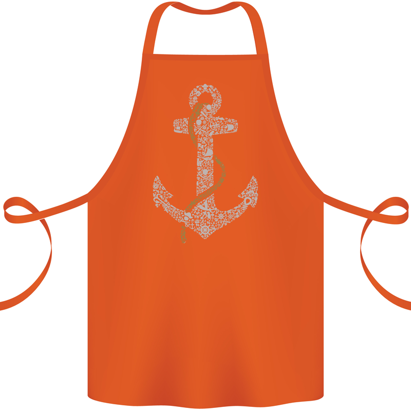Sailing Anchor Sailor Boat Captain Ship Cotton Apron 100% Organic Orange