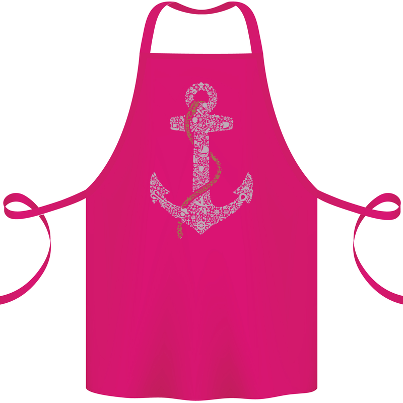 Sailing Anchor Sailor Boat Captain Ship Cotton Apron 100% Organic Pink