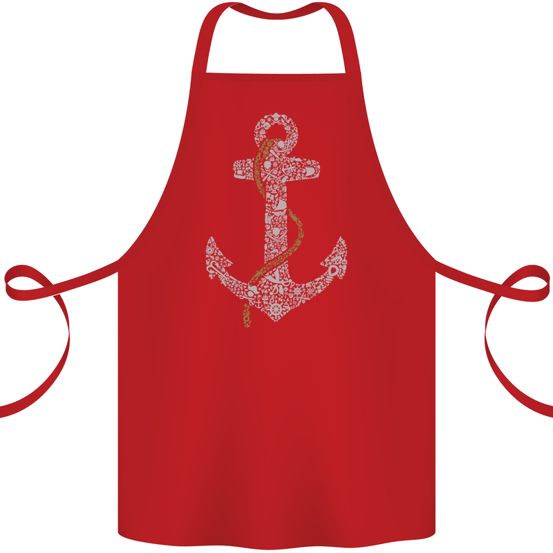 Sailing Anchor Sailor Boat Captain Ship Cotton Apron 100% Organic Red