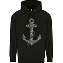 Sailing Anchor Sailor Boat Captain Ship Mens 80% Cotton Hoodie Black