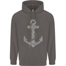 Sailing Anchor Sailor Boat Captain Ship Mens 80% Cotton Hoodie Charcoal