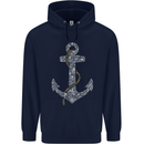 Sailing Anchor Sailor Boat Captain Ship Mens 80% Cotton Hoodie Navy Blue
