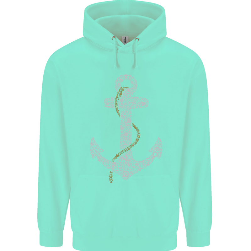Sailing Anchor Sailor Boat Captain Ship Mens 80% Cotton Hoodie Peppermint