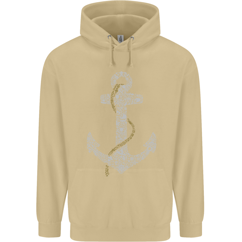 Sailing Anchor Sailor Boat Captain Ship Mens 80% Cotton Hoodie Sand
