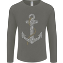 Sailing Anchor Sailor Boat Captain Ship Mens Long Sleeve T-Shirt Charcoal