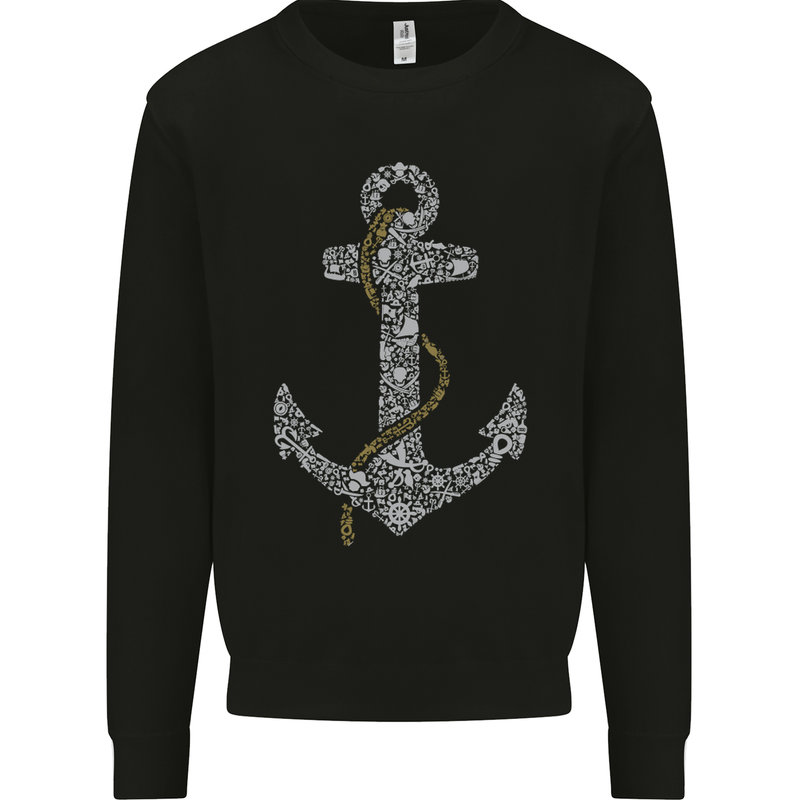 Sailing Anchor Sailor Boat Captain Ship Mens Sweatshirt Jumper Black