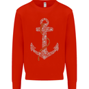 Sailing Anchor Sailor Boat Captain Ship Mens Sweatshirt Jumper Bright Red