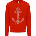 Sailing Anchor Sailor Boat Captain Ship Mens Sweatshirt Jumper Bright Red