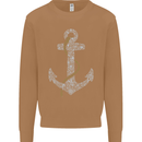 Sailing Anchor Sailor Boat Captain Ship Mens Sweatshirt Jumper Caramel Latte