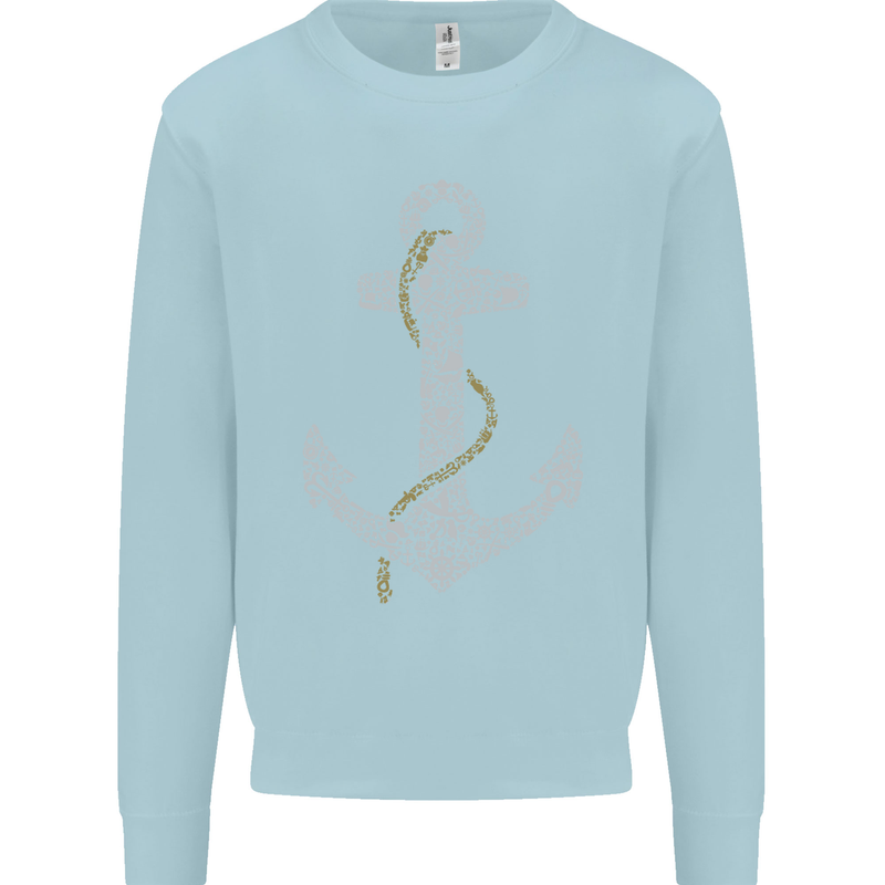 Sailing Anchor Sailor Boat Captain Ship Mens Sweatshirt Jumper Light Blue