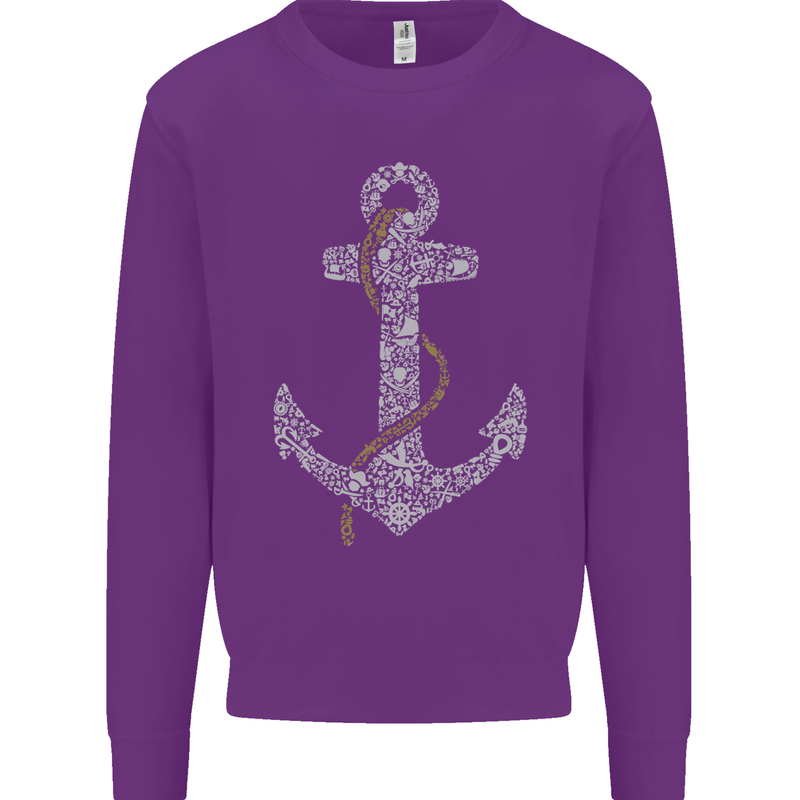 Sailing Anchor Sailor Boat Captain Ship Mens Sweatshirt Jumper Purple