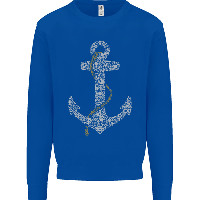 Sailing Anchor Sailor Boat Captain Ship Mens Sweatshirt Jumper Royal Blue