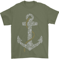 Sailing Anchor Sailor Boat Captain Ship Mens T-Shirt Cotton Gildan Military Green