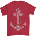 Sailing Anchor Sailor Boat Captain Ship Mens T-Shirt Cotton Gildan Red