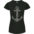 Sailing Anchor Sailor Boat Captain Ship Womens Petite Cut T-Shirt Black