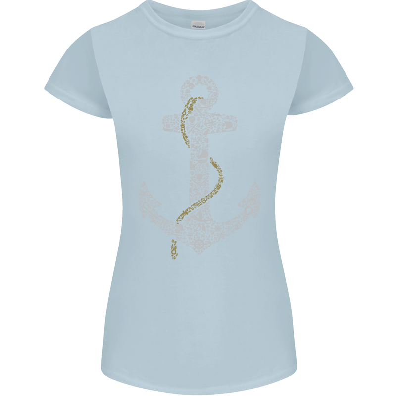 Sailing Anchor Sailor Boat Captain Ship Womens Petite Cut T-Shirt Light Blue
