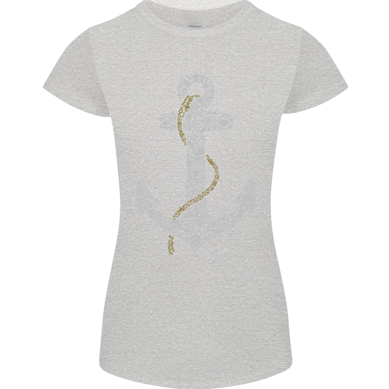 Sailing Anchor Sailor Boat Captain Ship Womens Petite Cut T-Shirt Sports Grey