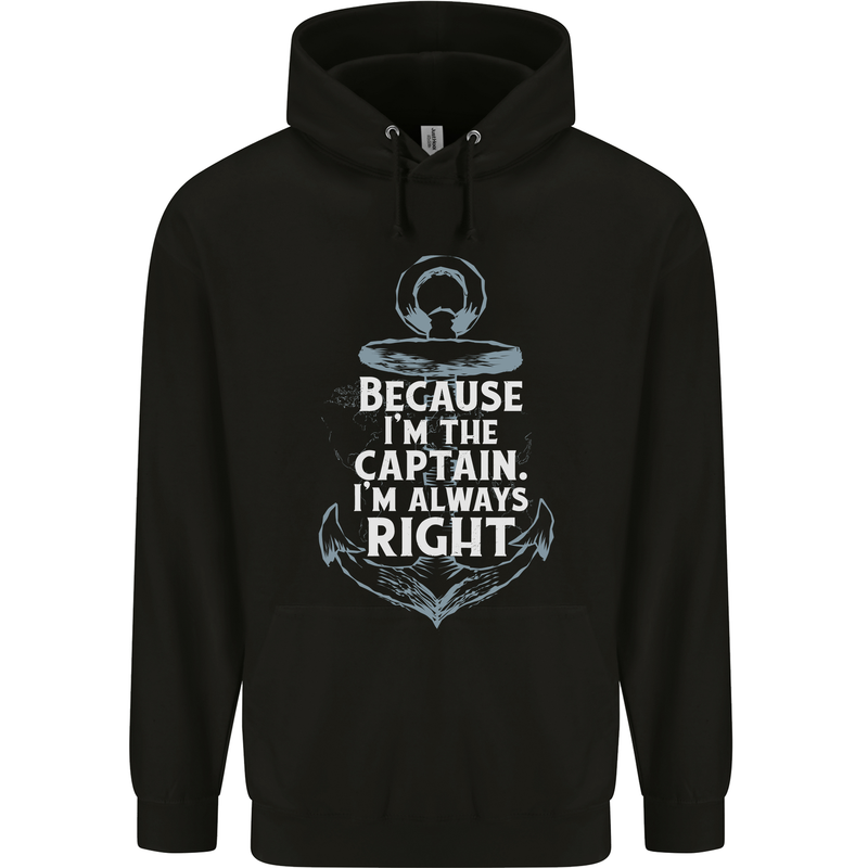 Sailing Captain Narrow Boat Barge Sailor Childrens Kids Hoodie Black