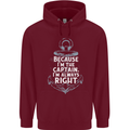 Sailing Captain Narrow Boat Barge Sailor Childrens Kids Hoodie Maroon