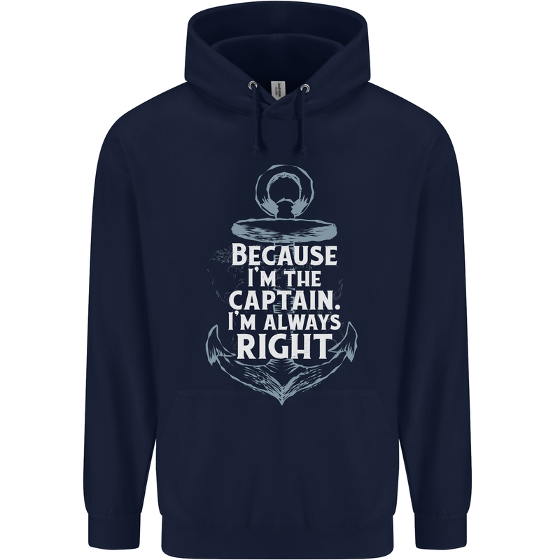 Sailing Captain Narrow Boat Barge Sailor Childrens Kids Hoodie Navy Blue