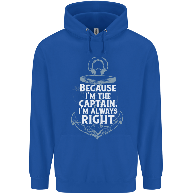 Sailing Captain Narrow Boat Barge Sailor Childrens Kids Hoodie Royal Blue