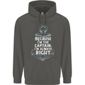 Sailing Captain Narrow Boat Barge Sailor Childrens Kids Hoodie Storm Grey