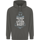 Sailing Captain Narrow Boat Barge Sailor Childrens Kids Hoodie Storm Grey