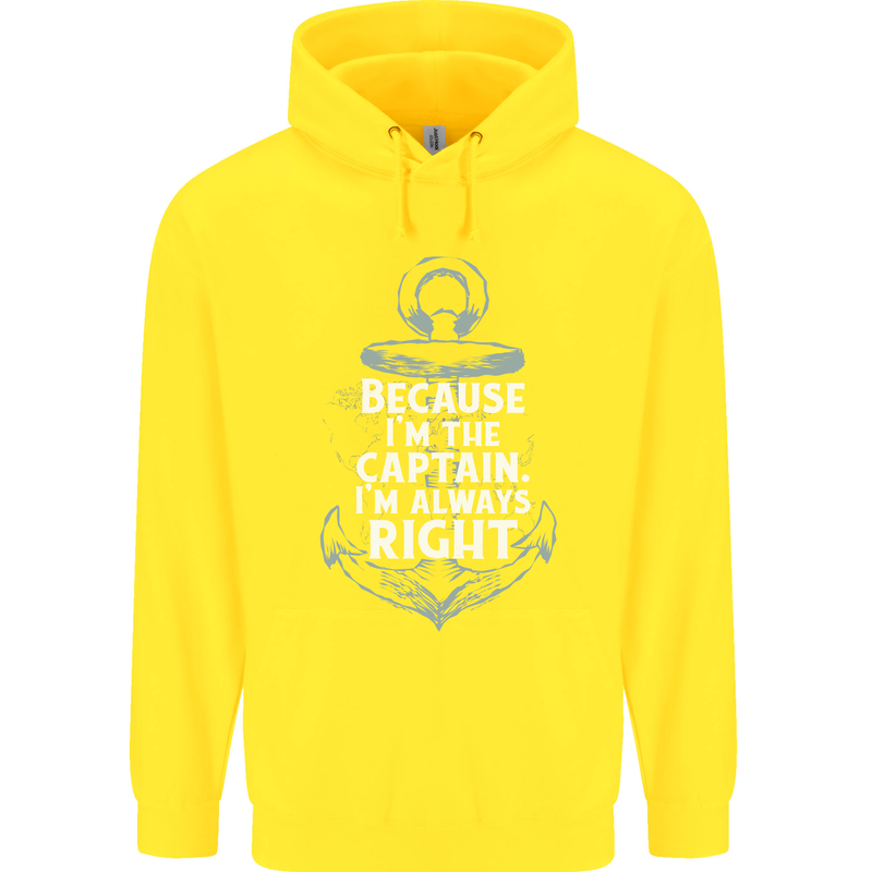 Sailing Captain Narrow Boat Barge Sailor Childrens Kids Hoodie Yellow