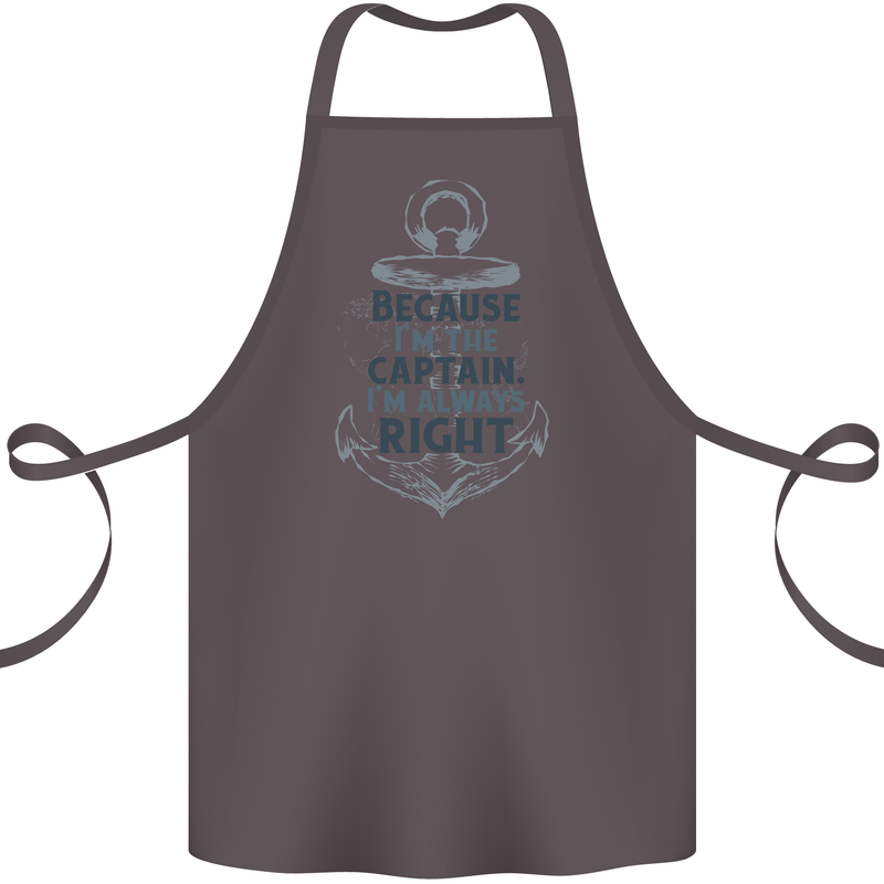 Sailing Captain Narrow Boat Barge Sailor Cotton Apron 100% Organic Dark Grey