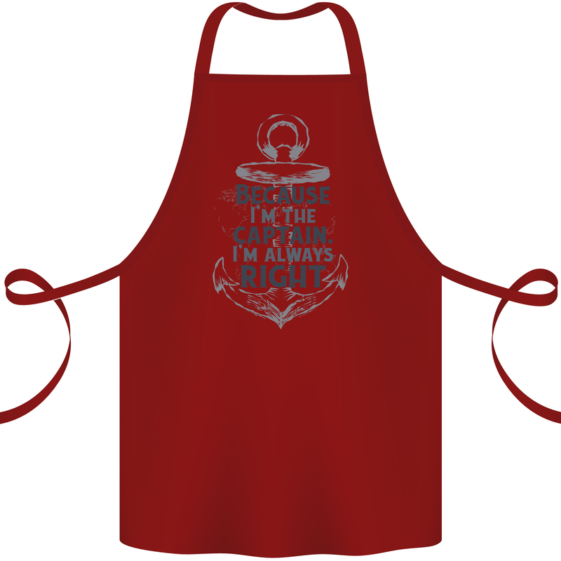Sailing Captain Narrow Boat Barge Sailor Cotton Apron 100% Organic Maroon