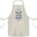 Sailing Captain Narrow Boat Barge Sailor Cotton Apron 100% Organic Natural