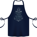 Sailing Captain Narrow Boat Barge Sailor Cotton Apron 100% Organic Navy Blue