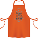 Sailing Captain Narrow Boat Barge Sailor Cotton Apron 100% Organic Orange