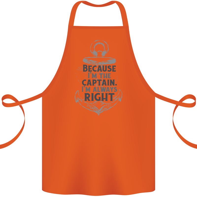 Sailing Captain Narrow Boat Barge Sailor Cotton Apron 100% Organic Orange