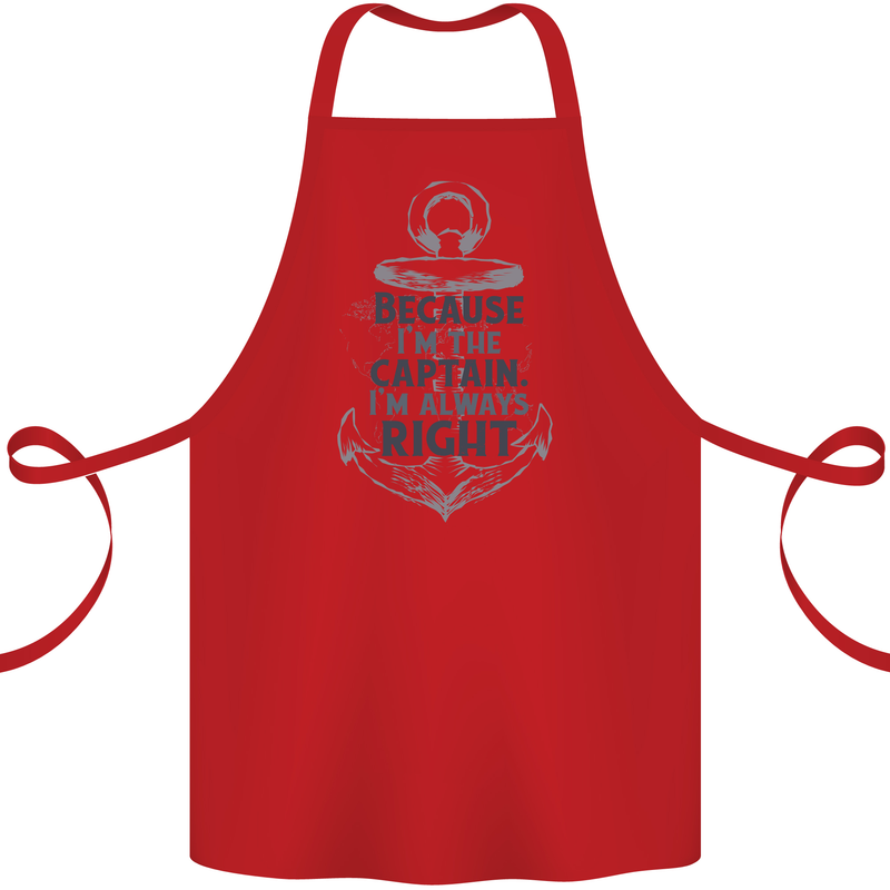 Sailing Captain Narrow Boat Barge Sailor Cotton Apron 100% Organic Red