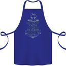 Sailing Captain Narrow Boat Barge Sailor Cotton Apron 100% Organic Royal Blue