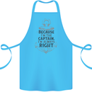 Sailing Captain Narrow Boat Barge Sailor Cotton Apron 100% Organic Turquoise