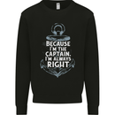 Sailing Captain Narrow Boat Barge Sailor Kids Sweatshirt Jumper Black