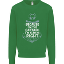 Sailing Captain Narrow Boat Barge Sailor Kids Sweatshirt Jumper Irish Green