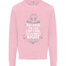 Sailing Captain Narrow Boat Barge Sailor Kids Sweatshirt Jumper Light Pink