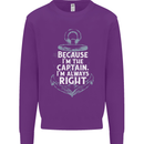 Sailing Captain Narrow Boat Barge Sailor Kids Sweatshirt Jumper Purple