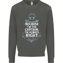 Sailing Captain Narrow Boat Barge Sailor Kids Sweatshirt Jumper Storm Grey