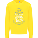 Sailing Captain Narrow Boat Barge Sailor Kids Sweatshirt Jumper Yellow