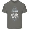 Sailing Captain Narrow Boat Barge Sailor Kids T-Shirt Childrens Charcoal