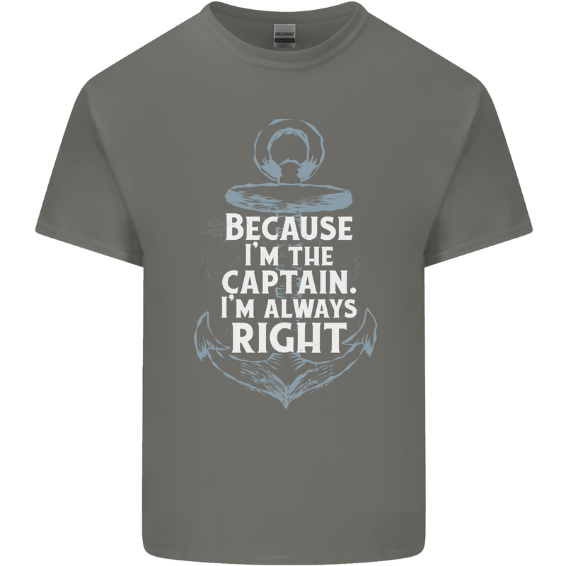 Sailing Captain Narrow Boat Barge Sailor Kids T-Shirt Childrens Charcoal