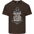 Sailing Captain Narrow Boat Barge Sailor Kids T-Shirt Childrens Chocolate