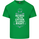 Sailing Captain Narrow Boat Barge Sailor Kids T-Shirt Childrens Irish Green