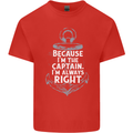 Sailing Captain Narrow Boat Barge Sailor Kids T-Shirt Childrens Red