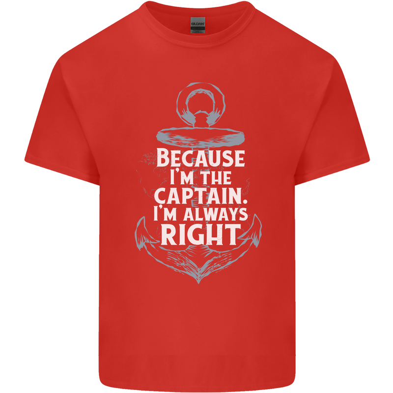 Sailing Captain Narrow Boat Barge Sailor Kids T-Shirt Childrens Red